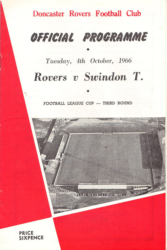 <b>Tuesday, October 4, 1966</b><br />vs. Doncaster Rovers (Away)